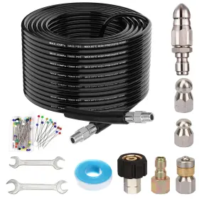 Zofine 903265710994 100ft Sewer Jetter Kit For Pressure Washer 5800psi Drain Cleaner Hose 1/4 Inch