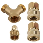 Brass 3/8'' Quick Connect Y-adapter Pressure Washer Tee Splitter Coupler 5000PSI. Fixed Price $26.28.