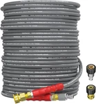 Pressure Washer Hose 4200PSI With 3/8 Quick Connect, 1/4 100FT, Gray. Fixed Price $127.70.