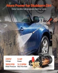 1950 Psi Electric Pressure Washer Pump 3.2 Gpm Triplex 5HP 240V W/ Hose Kit. Fixed Price $996.99.