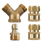 3/8'' Brass Quick Coupler Y-adapter Pressure Washer Dual Gun Branch Tee 5000PSI. Fixed Price $19.99.