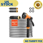 Garden Metal 100FT Heavy Duty Stainless Steel Water Hose, Flexible. Fixed Price $60.19.