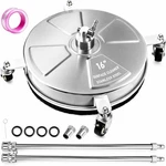 Hourleey 16" Pressure Washer Surface Cleaner, Stainless Steel Inch, Silver. Fixed Price $114.99.