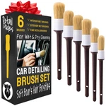 Soft Boar Hair Car Detailing Brush Set 6-PACK Scratch-free Pack(advanced). Fixed Price $24.52.