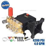 Toolcy 4300 Psi Horizontal Pressure Washer Pump 1" Shaft Triplex Plunger 4.0 Gpm. Fixed Price $279.99.