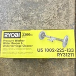 Ryobi Pressure Washer Water Broom & Undercarriage Cleaner RY31211 3300 Psi. Fixed Price $45.00.