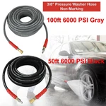 50FT/ 100FT 6000PSI Gray/ Black Non- Marking Pressure Washer Hose 3/8". Fixed Price $104.64.