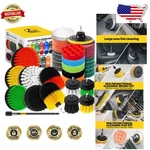 Pro 40PC Drill Brush Attachment Set Yellow Nylon Pads & Extension For Auto/home. Fixed Price $54.89.