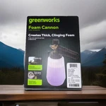 Greenworks Premium Foam Cannon, 1/4-INCH Quick Connect, Adjustable, Max 3700 Psi. Fixed Price $20.00.