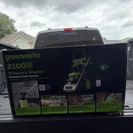 Greenworks 2100 Psi Electric Pressure Washer W/ Foam Cannon & Turbo Nozzle. Fixed Price $165.00.