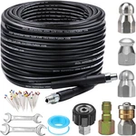 Sewer Jetter Kit For Pressure Washer 100FT, 5800PSI Drain Cleaner Hose 1/4 Inch. Fixed Price $92.74.