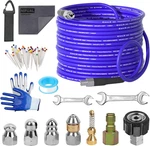 Nifual 100FT Sewer Jetter Kit For Pressure Washer, 5800PSI Drain Cleaner Hose 1/. Fixed Price $91.89.