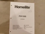 Homelite PW1500 UT01815 Parts List. Fixed Price $15.99.