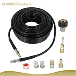 For Pressure Washer 100FT 1/4"M-NPT Drain Cleaning Hose Sewer Jetter Nozzles Kit. Fixed Price $43.45.