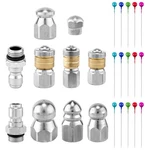 Gosknor 10PCS Sewer Jetter Nozzle Kit With 1/4" & 3/8" Npt Quick Connectors,. Fixed Price $42.99.