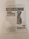 Portland Electric Pressure Washer Model No. 63254 Owner Operators Manual Only. Fixed Price $9.99.