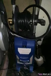 Mrliance Cold Water Corded Electric Pressure Washer, Hose Reel, Soap Tank. Fixed Price $50.00.