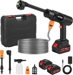 Portable Cordless Pressure Washer, 600 Psi 21V Rechargeable Two Batteries Powere. Fixed Price $96.92.