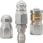 3 Pcs Sewer Jetter Nozzle, Stainless Steel Rotary Button High Pressure D. Fixed Price $18.60.