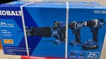New Kobalt 24V Brushless Power 4-TOOL Combo Kit W/ Soft Case, Battery & Charger. Fixed Price $248.97.