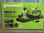 Greenworks 1800 Psi Compact Cold Water Pressure Washer 1.2 Gpm. Fixed Price $59.95.