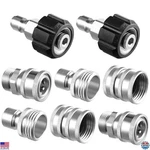 Twinkle Star 8-PIECE Stainless Steel Pressure Washer Adapter Set M22 To 3/8'. Fixed Price $60.24.