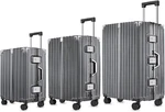 Zipperless 3-PIECE Luggage Set With Tsa Lock & Silent Wheels Gray. Fixed Price $499.99.