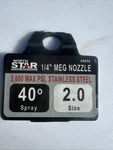 North Star 1/4 Meg Nozzle 40 Spray Size 2.0. Fixed Price $7.00.