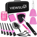 Viewsun Windshield Cleaner Tool, 17PCS Pink Car Interior Detailing Kit. Fixed Price $28.99.