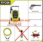 Ryobi 2100 Psi 1.2 Gpm Cold Water Corded Electric Pressure Washer With Foamer. Fixed Price $129.95.