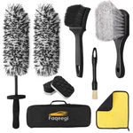 Faqeegi 9PCS Professional Wheel Detailing Kit - Microfiber Flat Rim Brush. Fixed Price $21.64.