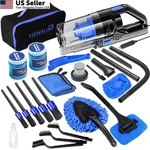 Viewsun Car Cleaning Kit, Interior 19 Pcs With Corded Vacuum, Blue. Fixed Price $50.16.