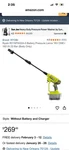 Ryobi RY18PW22A-0 Battery Pressure Lance 18V One+ 182 I/h Bar (body Only). Fixed Price $150.00.