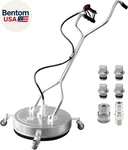 20" Pressure Washer Surface Cleaner With 4 Wheels,dual Handle,stainless Steel Ho. Fixed Price $349.14.