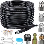 Zofine Sewer Jetter Kit For Pressure Washer 100FT, 5800PSI Drain. Fixed Price $85.35.