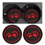 Fsturios 2PCS Car Cup Holder Coasters, 2.75 Inch Dog Paw Auto Red. Fixed Price $5.56.