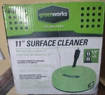GREENWORKS-11 Inch Surface Cleaner Universal Pressure Washer ATTACHMENT-30012. Fixed Price $39.99.