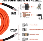50FT Sewer Jetter Kit For Pressure Washer, 5800 Psi Water Drain Cleaner H.... Fixed Price $56.95.