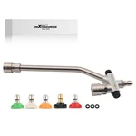 Pressure Washer Foam Cannon Gun Dual Use W/ 5 Nozzles 4000 Psi 1/4" Stainless. Fixed Price $23.79.