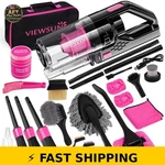 Viewsun Cordless Car Vacuum Cleaner With 17PCS Cleaning Kit - Pink. Fixed Price $84.99.