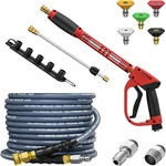5000PSI Pressure Washer Gun 25FT Hose Kit W/ 15" Extension Wand. Fixed Price $79.96.