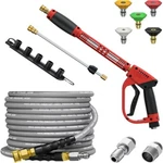 25FT 3/8" 4800PSI Pressure Washer Hose 5000PSI Gun 15" Wand. Fixed Price $79.86.