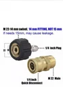 Mingle Pressure Washer Adapter Set Quick Connect Gun To Wand M22 14MM 1/4 .... Fixed Price $17.99.