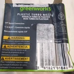 Greenworks Replacement Turbo Nozzle, Genuine Oem 5201402 1/4 Quick Connection. Fixed Price $16.25.