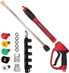 Pressure Washer Gun, Red High Power With Replacement Wand Extension,. Fixed Price $57.84.