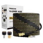 Aurora Car Pressure Washer Hose With 3/8 Inch Quick Connect, 50FT, Black. Fixed Price $74.39.