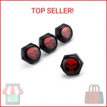 Gseigvee PACK-4 License Plate Screws Fastener Kit, Red Skull Aluminum Alloy Car. Fixed Price $14.56.