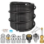 110FT Sewer Jetter Kit For Pressure Washer, 5800PSI Drain Cleaner Hose 1/4 In.... Fixed Price $77.51.