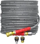 Heliwoo 50FT 1/4" Pressure Washer Hose 4200PSI Flexible Wire Power. Fixed Price $62.86.