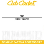 Cub Cadet 777D23209 Label GX54 Left Hand Hdsd Nx 15 XT2 Fab. Fixed Price $17.95.
